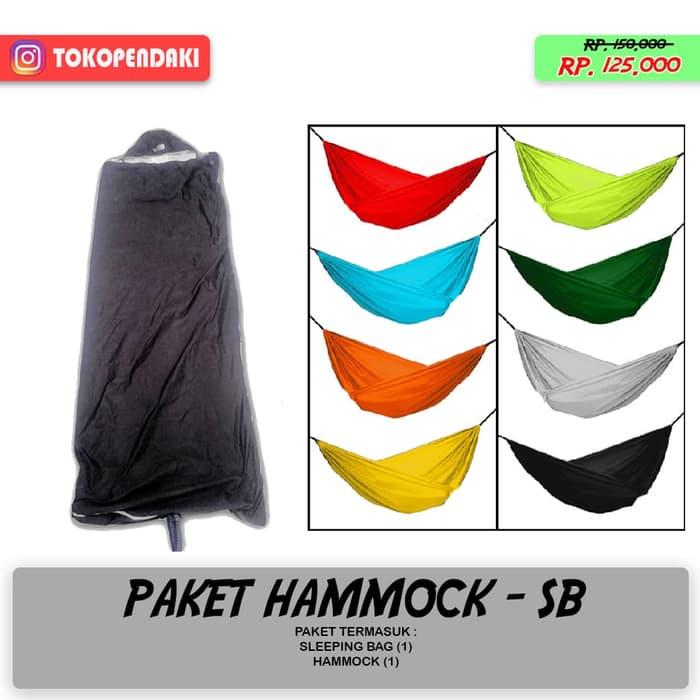 PAKET HEMAT Sleeping Bag Polar + Hammock Polos Harga Termurah
