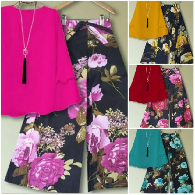 Stelan Kulot Asifa/Tanah Abang / Blouse Balotelly Balotelli Ballotelly Balloteli/Celana Katun Jepang