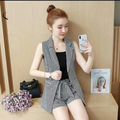 novi.olshop STELAN ZILKA KOTAK (Atasan + Celana) / Setelan Wanita / Setelan Model Korea / Setelan Pendek / Kaos Wanita / T-Shirt Wanita / Stelan Babyteri / Celana Wanita stelan oshin kulot / jumsuit wanita / Blosuse Wanita / Rok Wanita / Baju Terusan