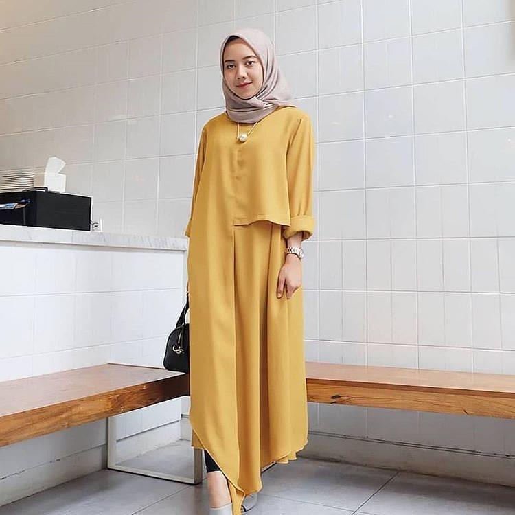 Baju Original Inul Tunik Balotely Pakaian Wanita Muslim panjang Fashion Cewek Atasan Fashionable Terbaru Simple Casual 2018