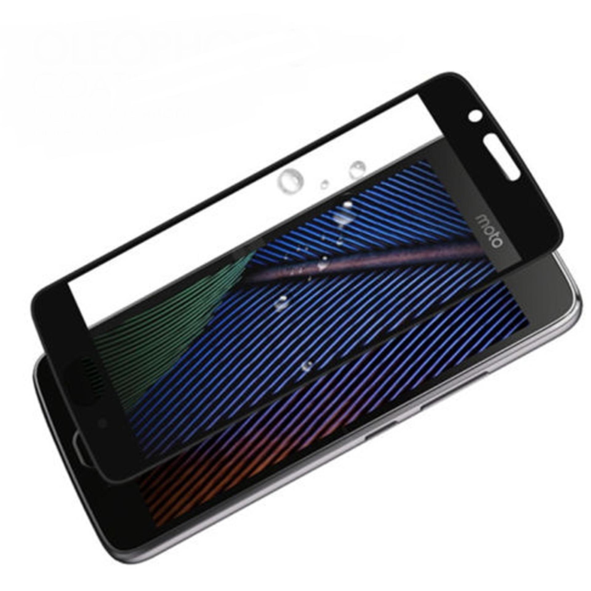 Vn Full Cover Motorola Moto G5s+ Plus | Premium 9H Tempered Glass 4D Screen Protector Film 0.32mm - Hitam