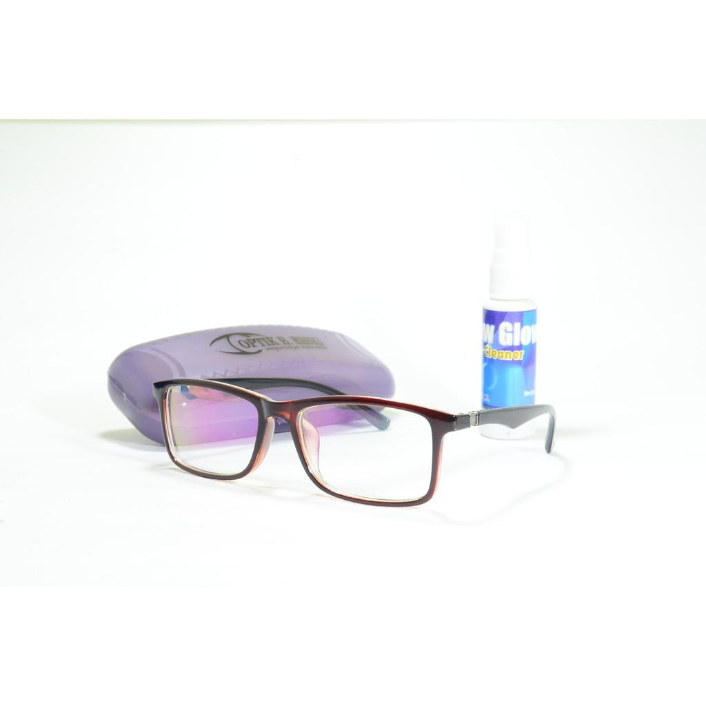 Frame Kacamata Minus Porsche Anti Radiasi+Lensa Optik Coklat