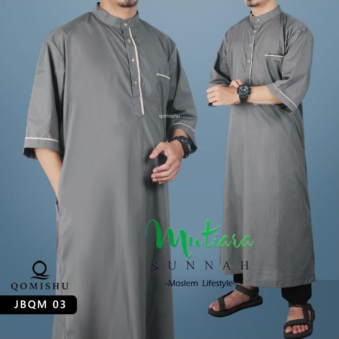 Gamis Muslim Pria Gamis Lengan Pendek Jubah Pria Baju Muslim Pria Gamis Pria JBQM 03