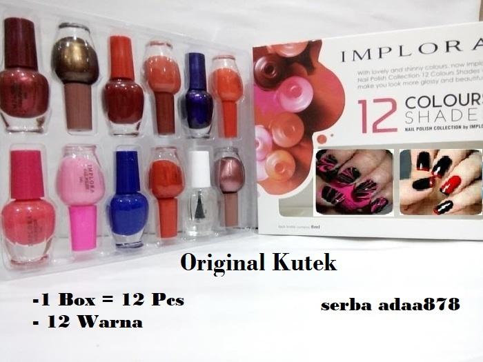 Implora Kutek original 088 Kutek Pewarna Kuku Cat Kuku 12 Pcs