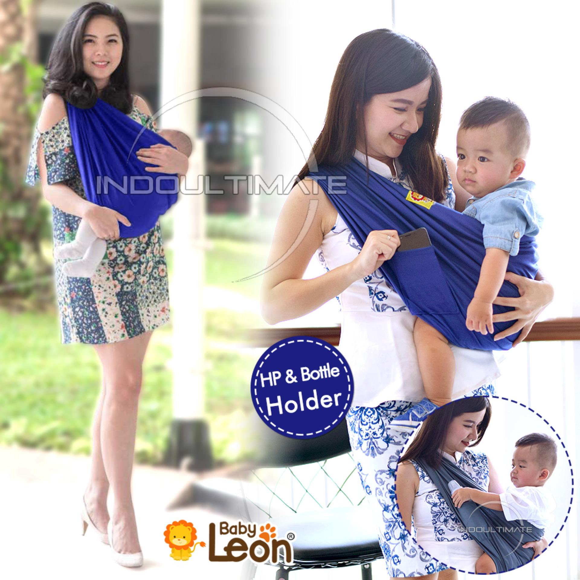 BABY LEON GENDONGAN Bayi Kaos/Geos/selendang Bayi Praktis BY 44 GB Polos Ukuran L - Biru Benhur