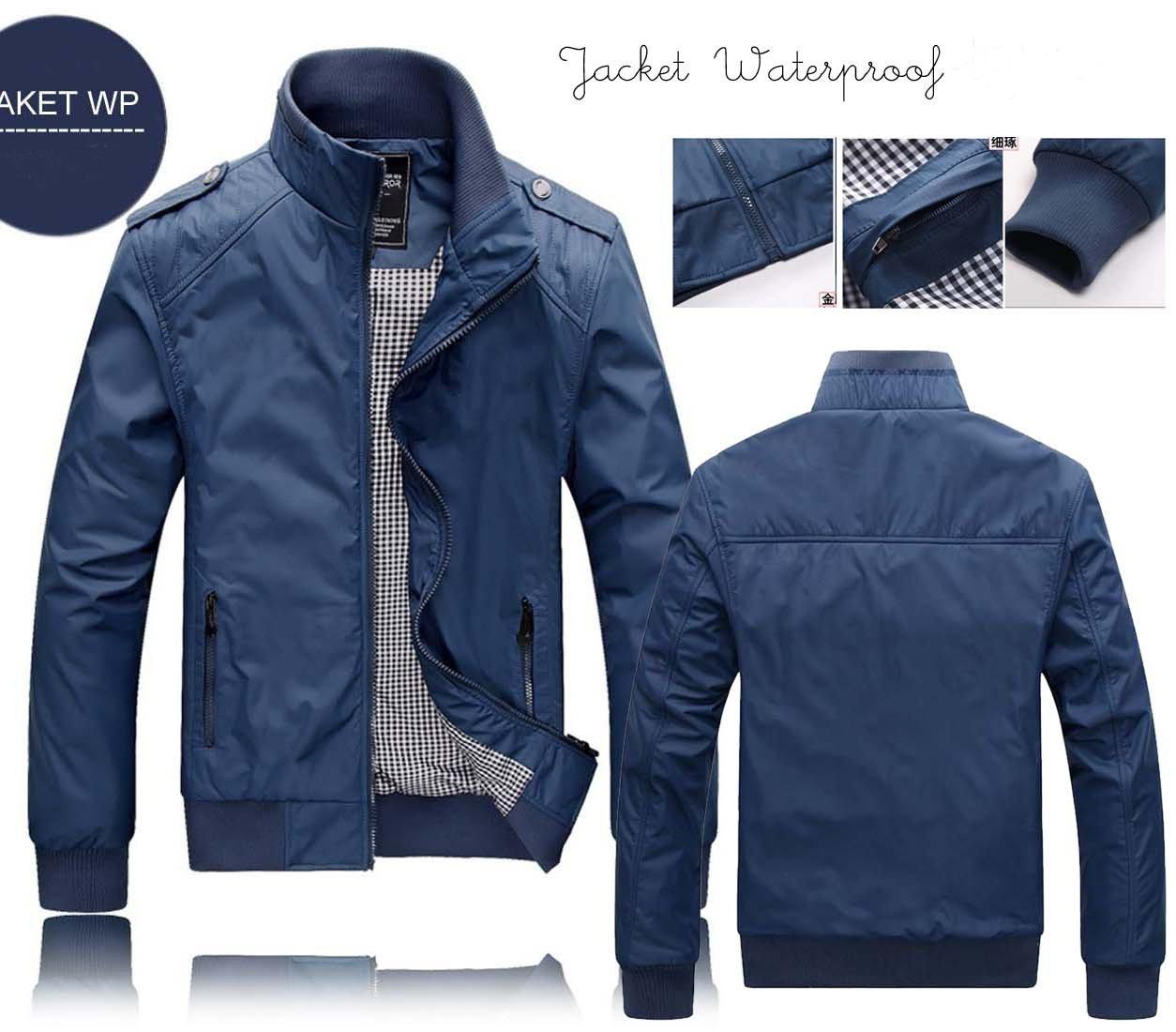 Jaket Wp Biru Bahan Waterproof Anti Air Tersedia 6 Jaket Pria Dan Wanita Terbaru Distro Murah Bandung Promo