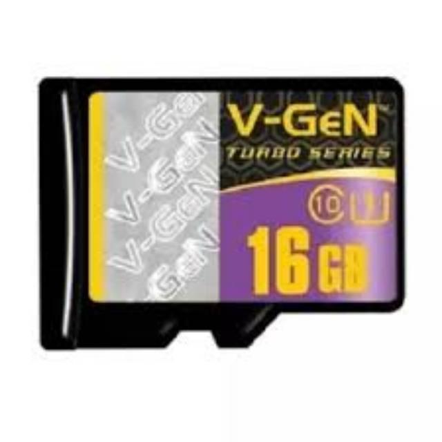 Memory Card V-Gen 16GB Class 10 Turbo Series 100MbpS ORIGINAL Micro Memory Card LIFETIME WARRANTY