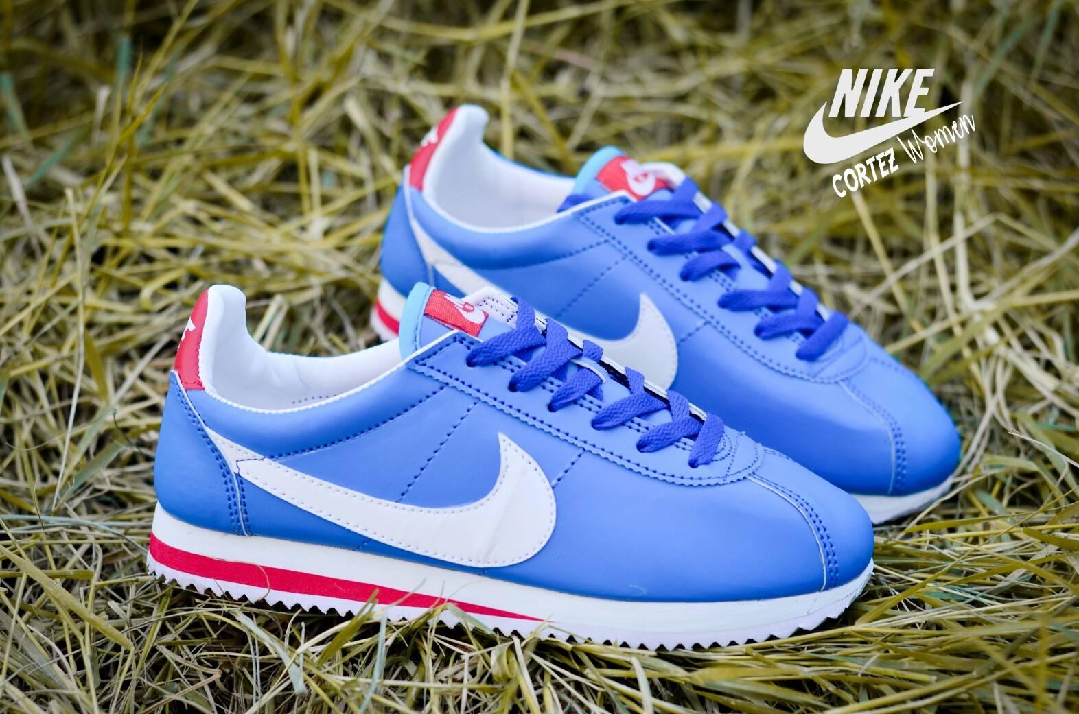 Sepatu Sneakers Nike Cortez Women Import Quality - Blue White -