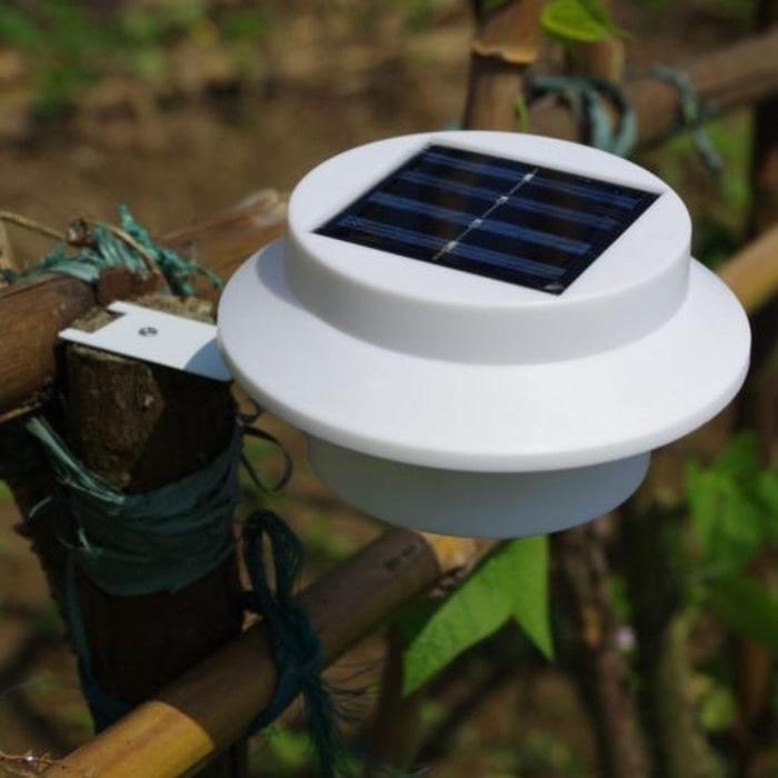 LAMPU TERAS, TAMAN , PAGAR TENAGA SURYA 3 LED (BULAT)