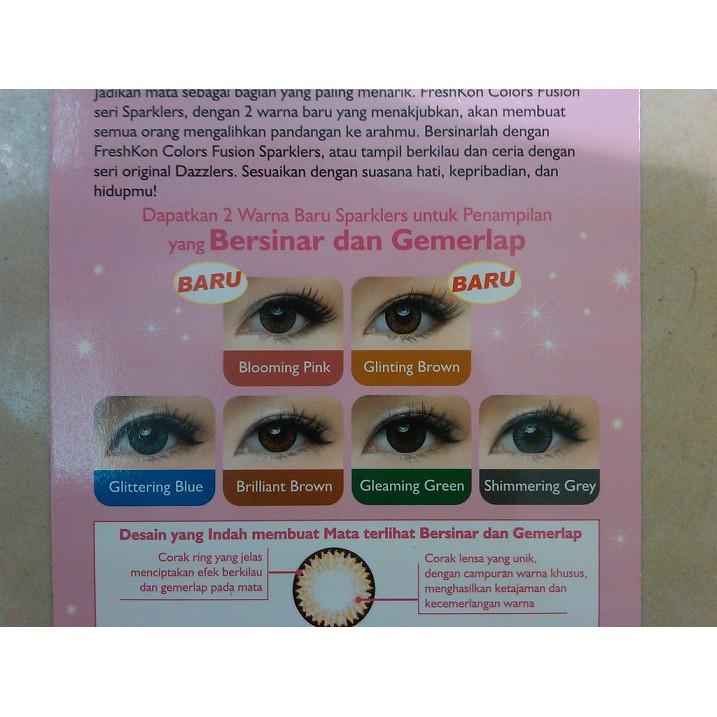 Softlens Warna Freshkon Colors Fusion Sparklers - Glinting Brown (Coklat Muda) Variasi Tidak Ada