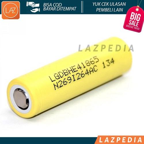 Laz COD - HE4 18650 Li-ion Battery 2500mAh 3.6V With Flat Top Baterai Kualitas 100% / Kuning - Lazpedia A212