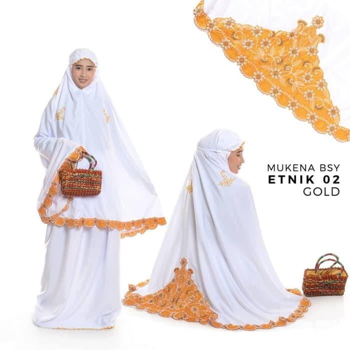 Auf Hammas Mukena mewah / Mukena dewasa / Mukena bali / Mukenah / Mukena katun jepang / Mukenah Wanita / Mukena Putih / Mukenah Murah / Mukenah Jumbo / Mukenah Remaja / Mukenah Dewasa BSY Etnik 02 Gold