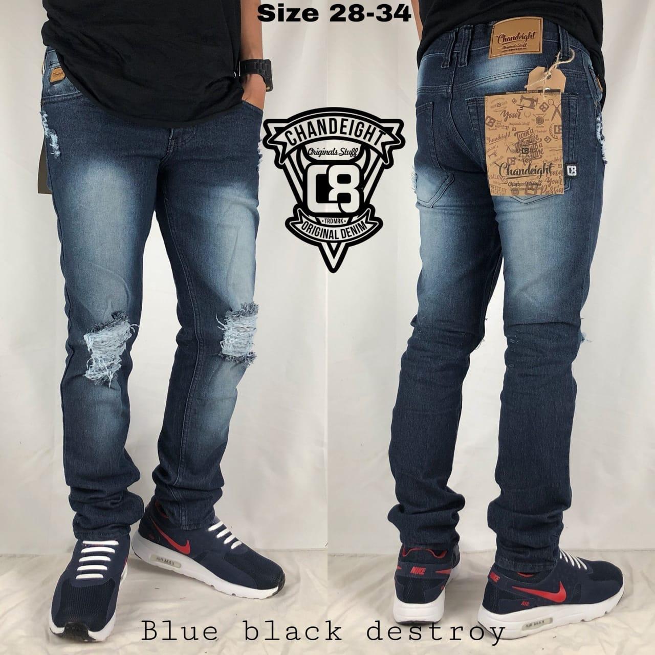 Celana panjang jeans Stretch sobek
