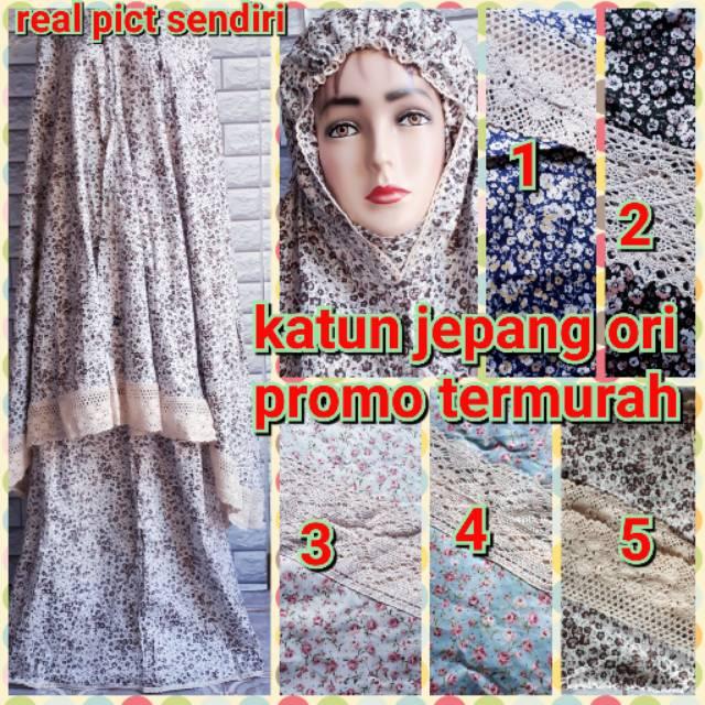 Mukena katun jepang original renda rajut mukena rajut oleh oleh umroh grosir mukena tanah abang (minimal beli 6)