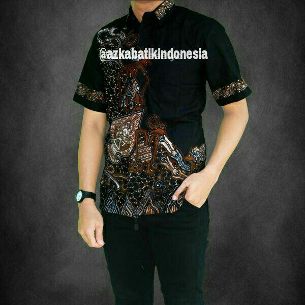 Jual Baju Batik Pria Baju Batik Modern Kemeja Batik Pekalongan Hem Batik Kemeja Motif Wayang Coklat