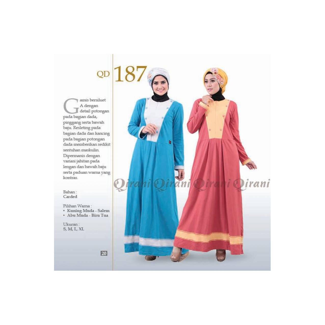 Baju Muslimah Gamis Murah Bahan Kaos QIRANI QD - 187