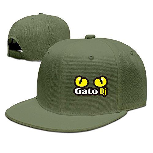 Men's Gato Dj Flat Brim Adjustable Snapback Baseball Cap Ash