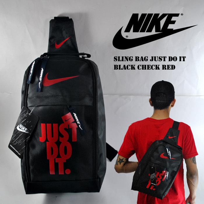 Harga Spesial!! Tas Sepatu Sling Bag Nike Jdi Hitam Merah - ready stock