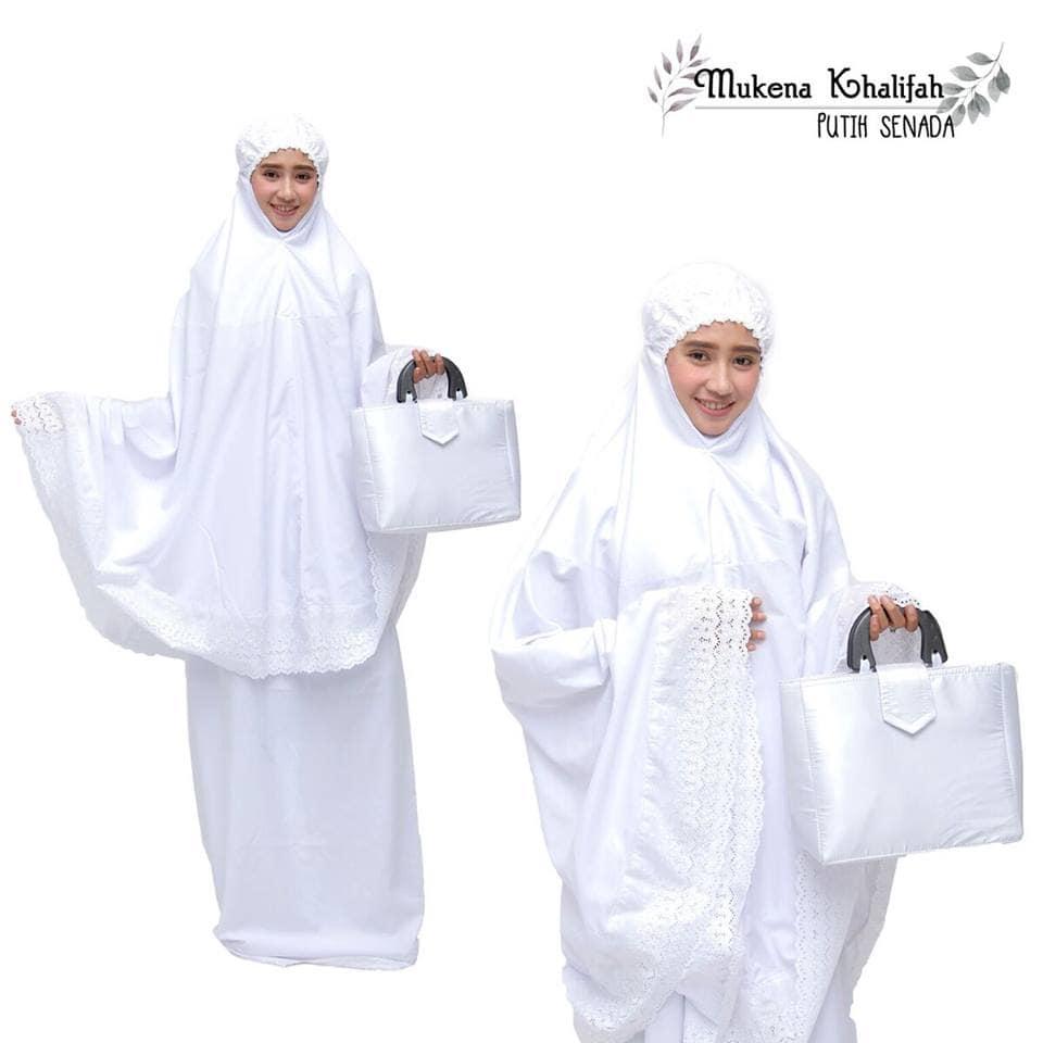 TERLARIS!!! MUKENA DEWASA KATUN KHALIFAH PUTIH SENADA mukena mewah / mukena dewasa / mukena tatuis / mukena anak / mukena bali / mukena katun jepang