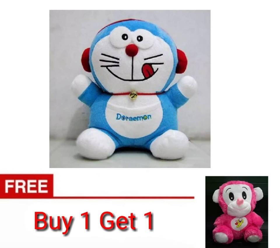 BUY 1 GET 1 Boneka Doraemon Walkman High Quality - Biru // Doraemon Walkman
