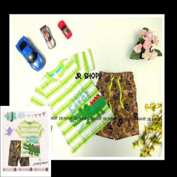 stelan anak import Jumping Beans 23 j alligator (jb 23 j,stelan kaos,baju stelan,stelan kaos,celana pendek,buaya)
