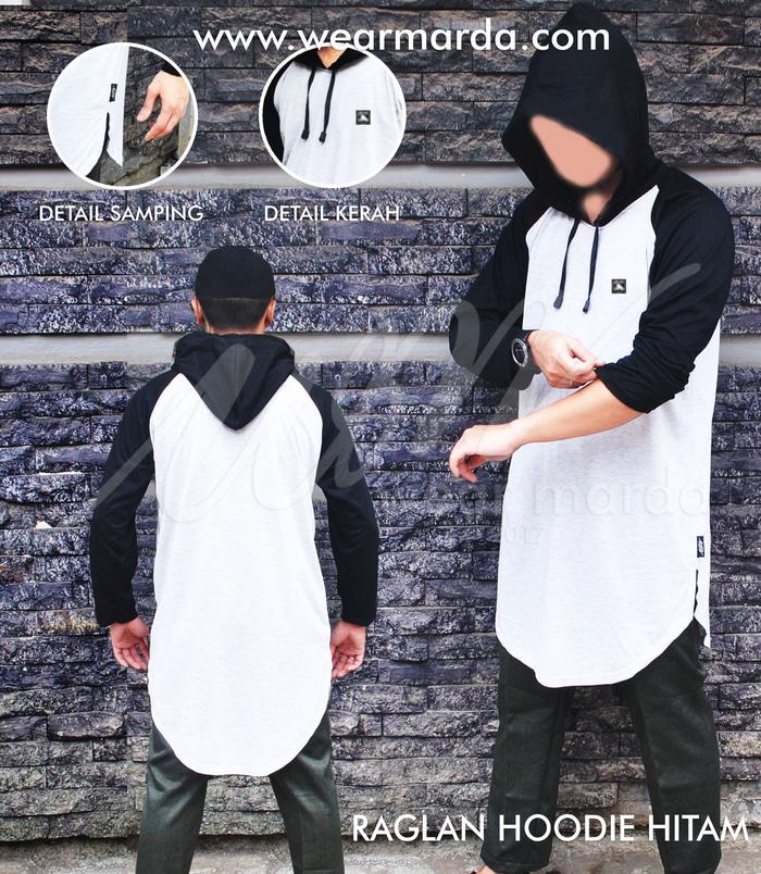DISKON Kaos Raglan Hoodie Islami Black TERMURAH