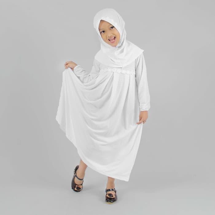 Baju Muslim Gamis Anak Perempuan Warna Putih Lucu Simple - Baju Muslim Terbaru - Gamis Anak Peremupuan Terlaris - Baju Muslim Berkualitas Baik - Baju Muslim Termurah