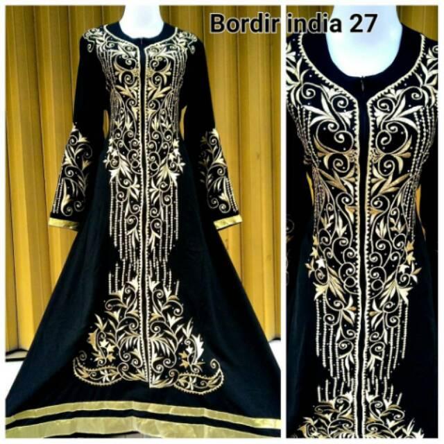 BAJU GAMIS wanita maxi ABAYA BORDIR INDIA 27 (busui) XL