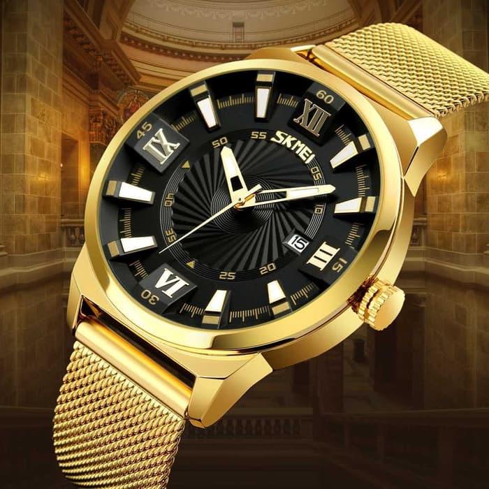 PROMO!!! Jam Tangan Pria Ekspedition Original Skmei Gold Elegan Casio Rolex New - Hitam