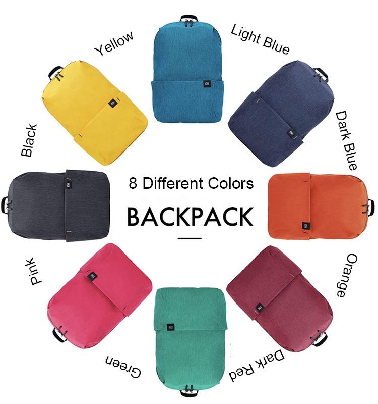 Tas Xiaomi colorful backpack bag 10L for man and woman - Hitam