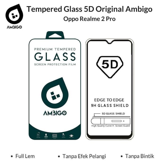 Accessories Hp Ambigo Tempered Glass 5D Full Cover Warna / Anti Gores Kaca Full Lem For OPPO Realme 2 Pro