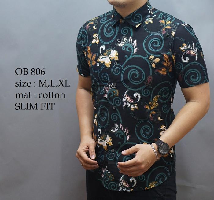 Batik Slimfit Tangan Pendek Pria OB 806