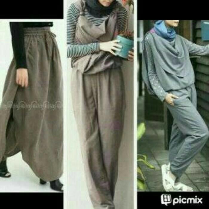 celana rok baju zaskia 3 in 1 jumpsut bahan cewe murmer
