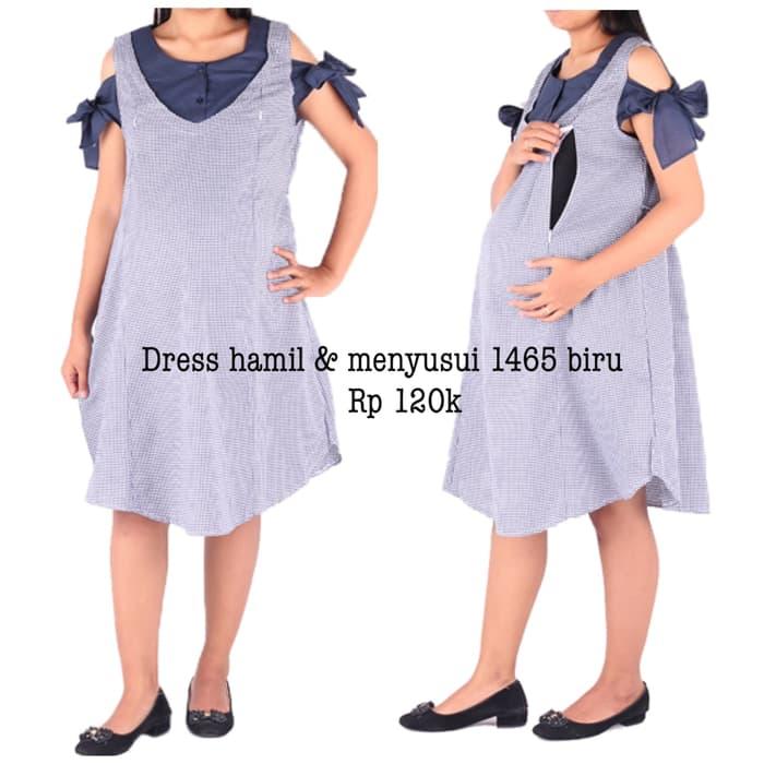 Dress Hamil Baju & Menyusui 1465 Biru Murah Bayi