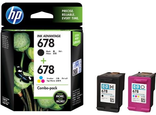 HP 678 Tri-clr/Blk Ink Crtg Combo 2-Pk