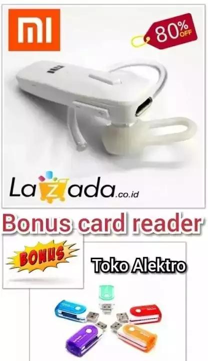 HEADSET BLUETOOTH MI BONUS CARD READER / mudah digunakan keren dan elegan / hetset / Hadset / bluetooth / handset / henset / handsfree / lg / murah / wireless / kompatibel dengan handfone / xiaomi / mi / samsung / lenovo / asus / android