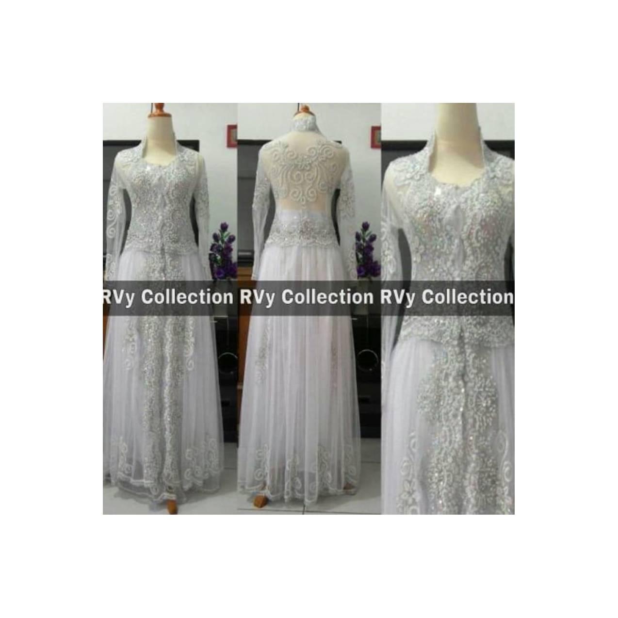 Abaya TERBARU Set Kebaya Abaya Akad Nikah Putih (Pengantin/Resepsi)