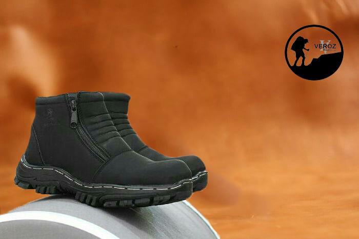 sepatu boots safety pria veroz sleting hiking kerja proyek lapangan bikers