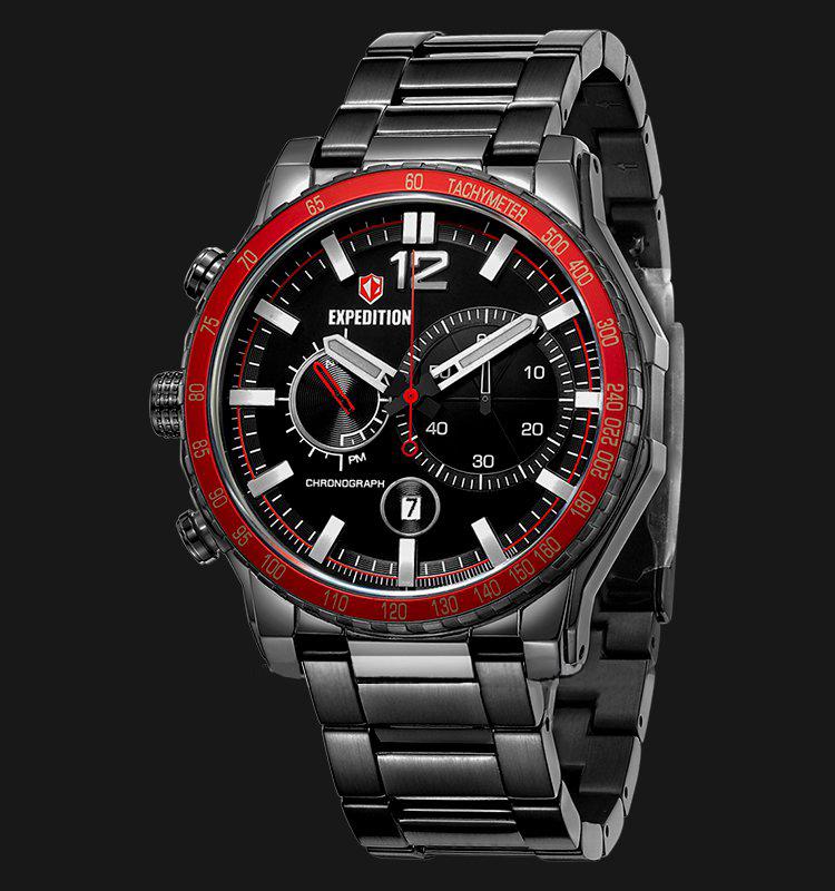 Expedition E 6753 MC BIPBARE Chronograph Man Black Dial Black Stainless Steel