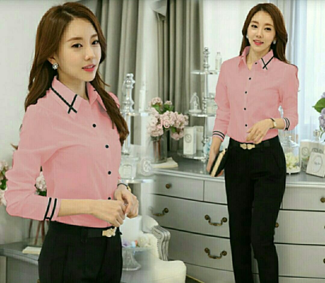 theclover KEMEJA WANITA SOFIA 5WARNA/KEMEJA KANTOR WANITA/HEM WANITA/PAKAIAN WANITA