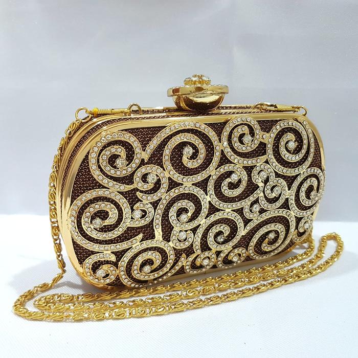 Clutch Pesta Krystal Berlian Tas Bling Kondangan Farnell
