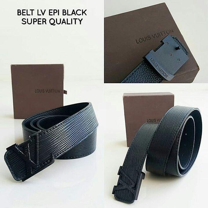 ikat pinggang LV Epi Black Logo Black