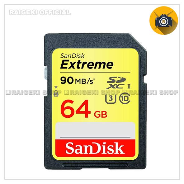 SanDisk SDXC/SDHC Extreme Memori Card 64GB 90MB/s / Garansi Resmi Sandisk - Hitam
