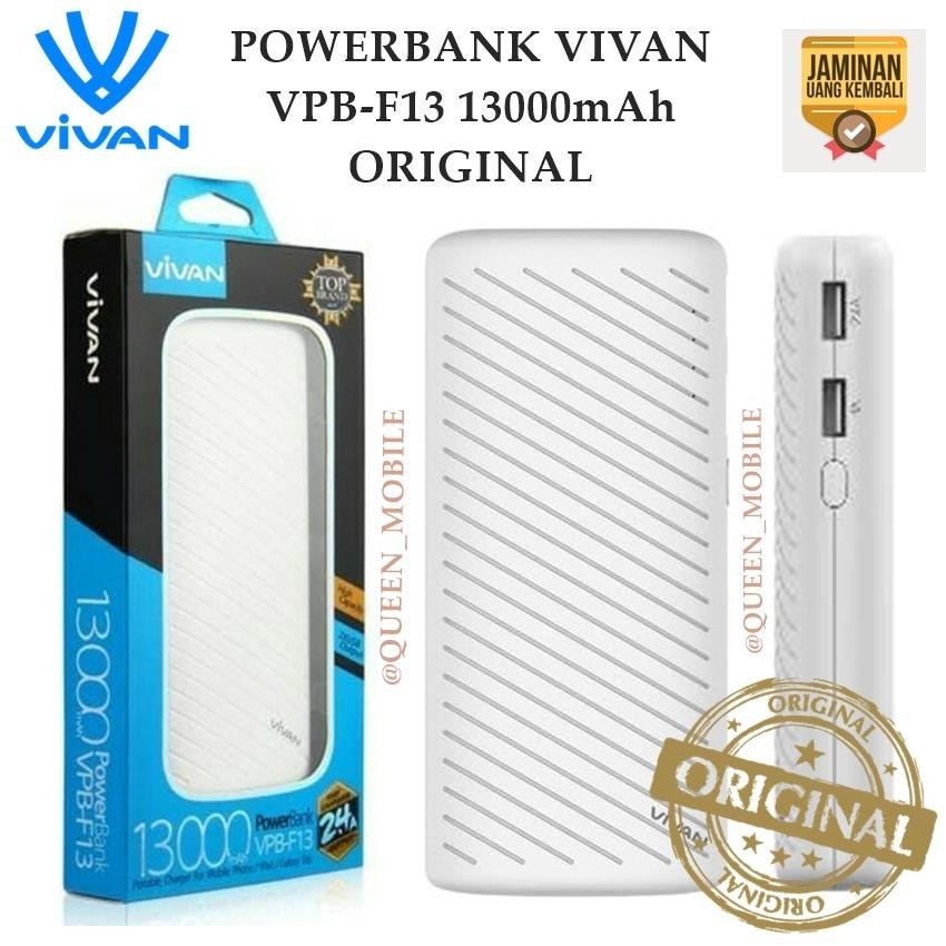 Vivan VPB-F13 13000mAh 2 USB Ports 2.4A Power Bank - Putih