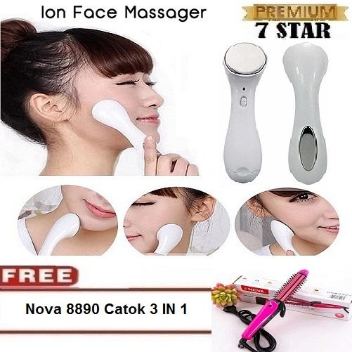 Pemijat Wajah 7STAR & Setrika Wajah Microlonic Ion Pijat Wajah + Gratis Nova Catokan 3 IN 1 NHC 8890 1Pcs
