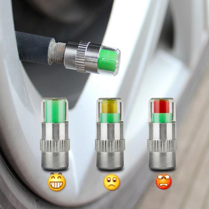 4 buah Tutup Ban Indikator Tekanan Angin Mobil Alert Valve Cap