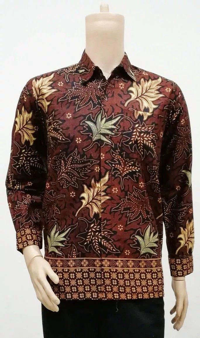 BAJU KEMEJA LENGAN PANJANG BATIK PRESIDEN- BAJU BATIK PRIA - BATIK SOLO/BATIK TERLARIS/TERMURAH