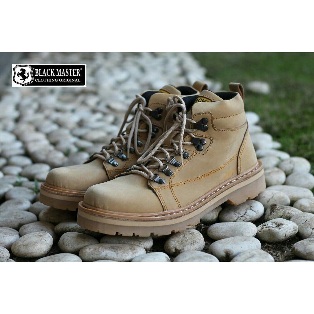 Sepatu Boots Kulit Asli Safety Pria BLACKMASTER  ORIGINAL - HARDROCK