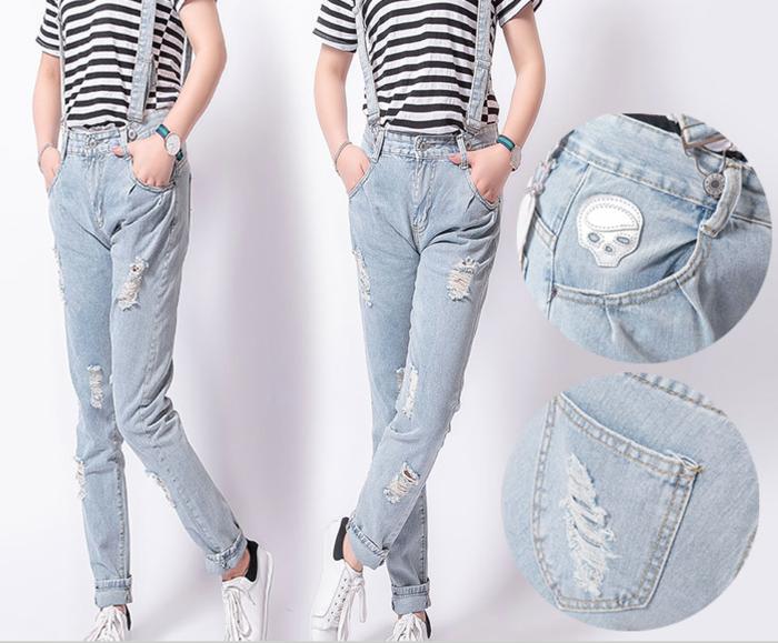 baju kodok panjang jeans celana pinggang highwaist korea jumpsuit sale