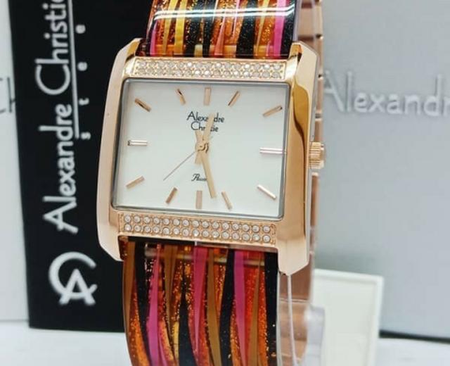 Jam Tangan Kasual Keramik Original Wanita Cewek Perempuan Alexandre Christie Original Tali Keramik Kombinasi Water Resist Original Terbaru Simple Elegan Keren Promo Diskon Terlaris Termurah Alexandre Christie AC 2672 Original Orange Rosegold Murah